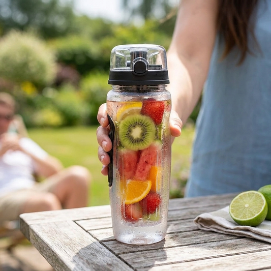 Fruit infuser water bottle lifestyle